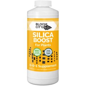 liquid silica boost fertilizer and supplement by bloom city, quart (32 oz) concentrated makes 180 gallons