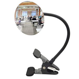 ampper clip on security mirror, convex cubicle mirror for personal safety and security desk rear view monitors or anywhere (3.35", round)