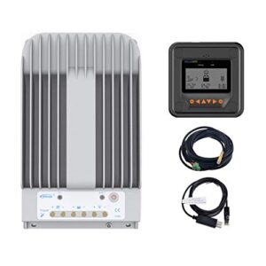 epever mppt solar charge controller 40a 150v pv solar panel controller negative ground w/ mt50 remote meter + temperature sensor pc monitoring cable[tracer4215bn]