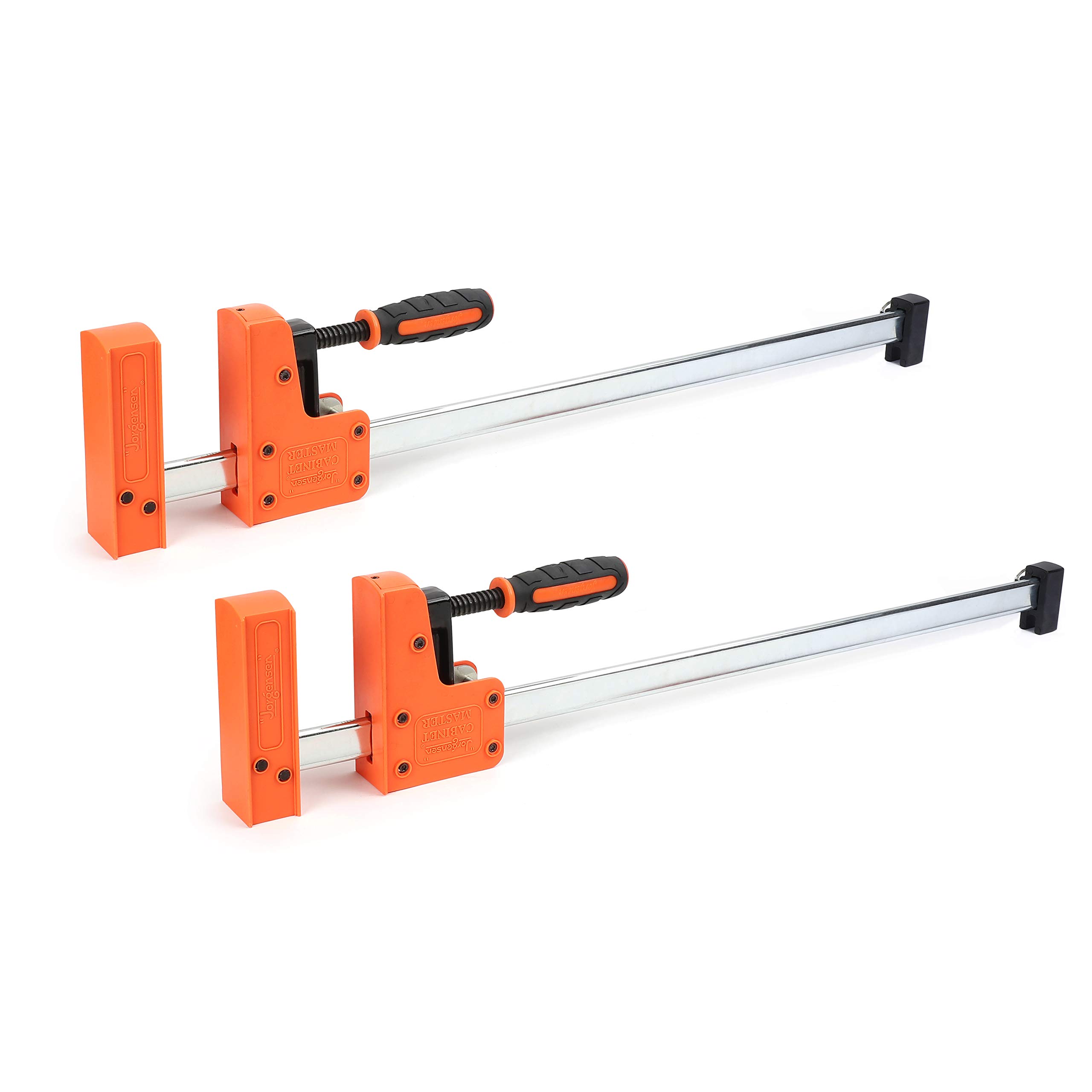 JORGENSEN 24-inch Bar Clamps, 90°Cabinet Master Parallel Jaw Bar Clamp Set, 2-pack