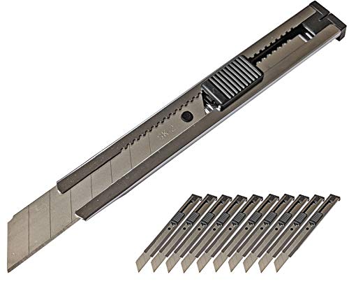 Electriduct Heavy Duty Precision Knife 18mm Blade Metal Utility Knife - Pack of 10 Knives