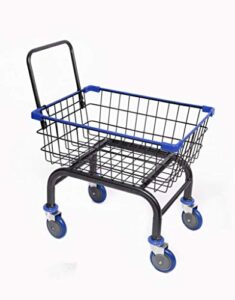 cart&supply heavy duty household & commercial charcoal grey cart with u- handle (blue)