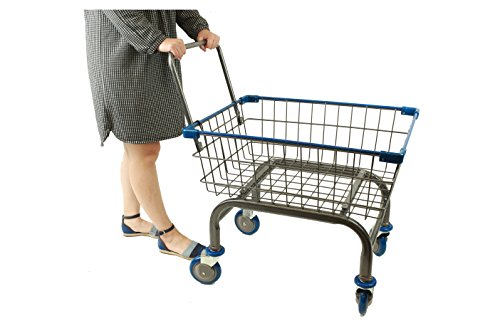 Cart&Supply Heavy Duty Household & Commercial Charcoal Grey Cart with U- Handle (Blue)