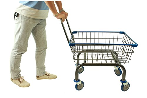 Cart&Supply Heavy Duty Household & Commercial Charcoal Grey Cart with U- Handle (Blue)