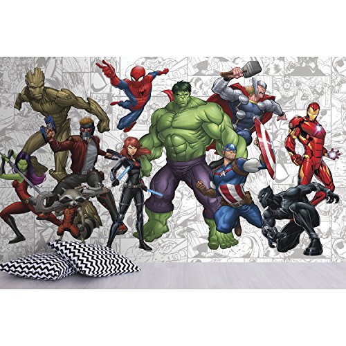 RoomMates JL1433M Marvel Hero Spray and Stick Removable Wall Mural - 10.5 ft. x 6 ft.