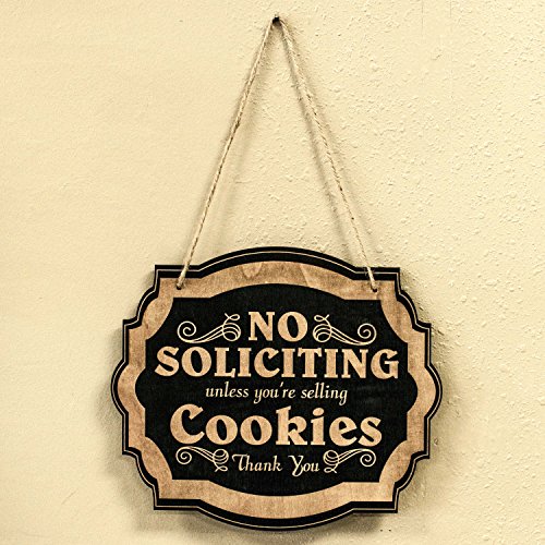 No Soliciting Unless You're Selling Cookies - Black Door Sign