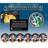 living presidents w/trump 2016 presidential dollars 6-coin set 2-sided color