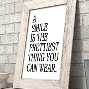 A Smile is the Prettiest Thing You Can Wear - 11x14 Unframed Typography Art Print Poster - Makes a Great Home and Office Decor and Motivational Gift Under $15