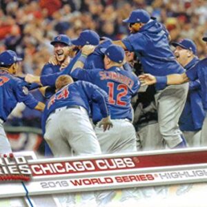 Chicago Cubs 2017 Topps Complete Mint Hand Collated Team Set with Kris Bryant, Kyle Schwarber, 2016 World Series Champions Highlights plus