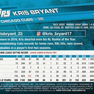 Chicago Cubs 2017 Topps Complete Mint Hand Collated Team Set with Kris Bryant, Kyle Schwarber, 2016 World Series Champions Highlights plus