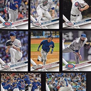 Chicago Cubs 2017 Topps Complete Mint Hand Collated Team Set with Kris Bryant, Kyle Schwarber, 2016 World Series Champions Highlights plus