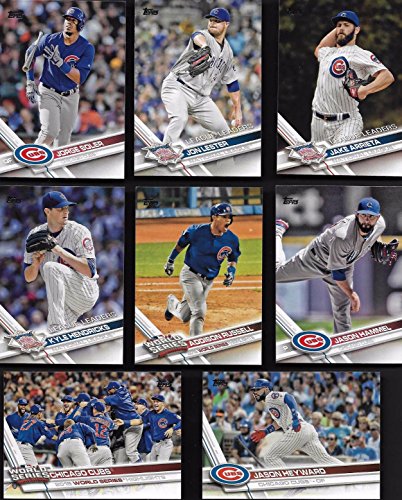 Chicago Cubs 2017 Topps Complete Mint Hand Collated Team Set with Kris Bryant, Kyle Schwarber, 2016 World Series Champions Highlights plus