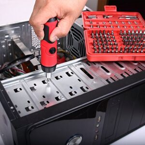 101-Piece Premium Security Screwdriver Bit Set with Bonus Ratchet Driver | Both Standard and Tamper Proof Bits | Include Phillips, Pozi, Slotted, Hex, Torx, Square, XZN, Spanner, Torq, TriWing, Clutch