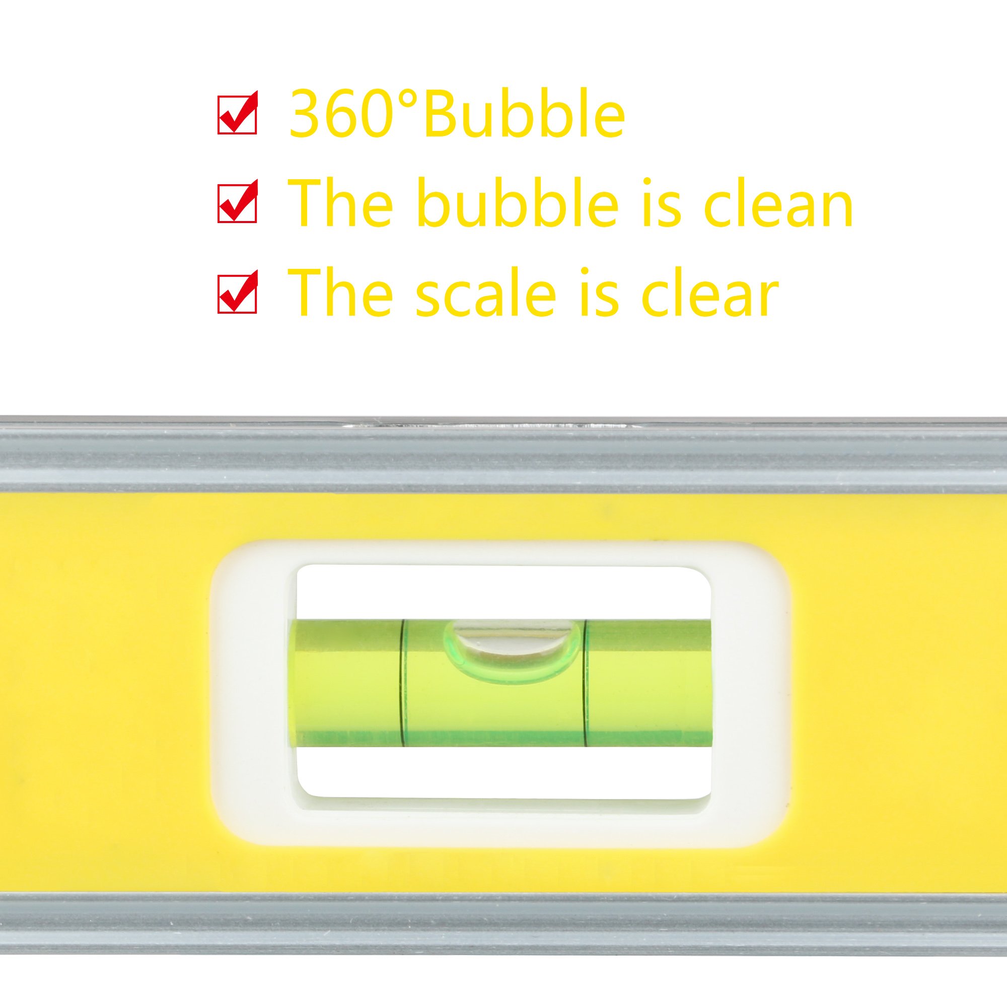 DOWELL 9 Inch Magnetic Box Level Torpedo Level,3 Different Bubbles/45°/90°/180°Measuring Shock Resistant Torpedo Level