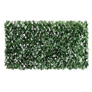 colourtree expandable rectractable faux artificial ivy trellis hedge fence screen privacy screen wall screen - commercial grade 150 gsm - heavy duty - 3 years warranty (2, double sided leaves)