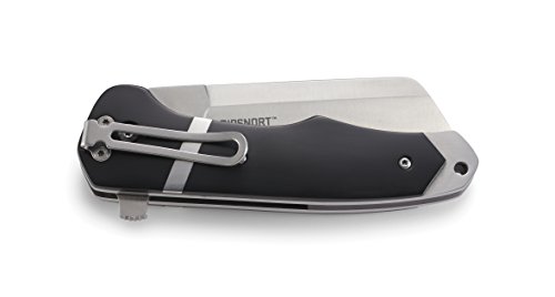 CRKT Ripsnort EDC Folding Pocket Knife: Everyday Carry, Heavy Cleaver Style Blade, Flipper Open, Liner Lock, POM with Stainless Inlay, Deep Carry Pocket Clip 7270