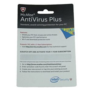 mcafee anti-virus plus - subscription license - pc - activation card - english