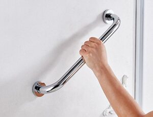 700brass 14-inch grab bar for hotel/motel/home shower safety, solid brass, polished chrome, heavy-duty construction armrest, bathroom bathtub handrail