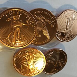 Saint Gaudens Five Pack of 1 Ounce Copper Coins