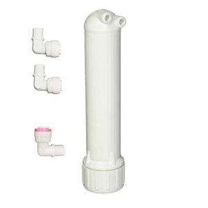 malida 1812wh reverse osmosis membrane housing with 1/8 inch fpt connections,+ 3pcs 1/8 inch elbow quick connector. (white)
