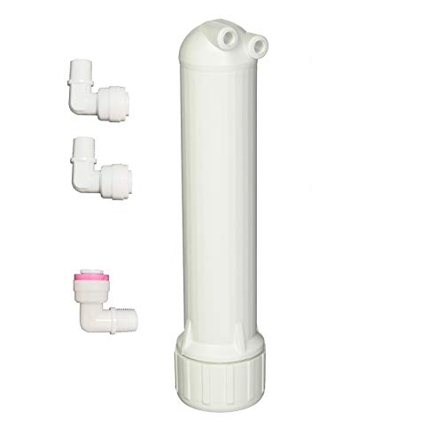 Malida 1812WH Reverse Osmosis Membrane Housing with 1/8 inch FPT Connections,+ 3pcs 1/8 inch Elbow quick connector. (White)