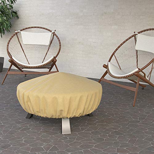 Dura Covers LRFP5515 Fire Pit Cover, Tan and Brown