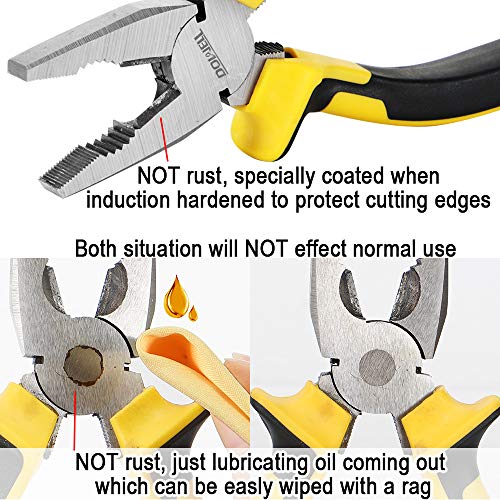 DOWELL Lineman's Pliers Combination Pliers with Cutter 6 Inch Heavy Duty Nickel Chromium Steel Construction And Professional Handle