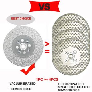SHDIATOOL Diamond Granite Cutting Wheel for Marble Quartz, 4 Inch Fast Cutting Grinding Shaping Diamond Disc for Angle Grinder with 5/8-Inch-11 Thread