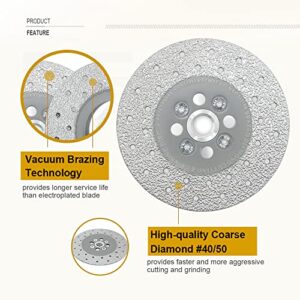 SHDIATOOL Diamond Granite Cutting Wheel for Marble Quartz, 4 Inch Fast Cutting Grinding Shaping Diamond Disc for Angle Grinder with 5/8-Inch-11 Thread