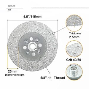 SHDIATOOL Diamond Granite Cutting Wheel for Marble Quartz, 4 Inch Fast Cutting Grinding Shaping Diamond Disc for Angle Grinder with 5/8-Inch-11 Thread