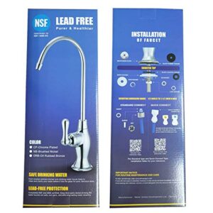 NSF Certification Lead-Free Water Filtration Reverse Osmosis Faucet (Brushed Nickel) Advanced RO Tap for Drinking, Kitchen Sink Cooking, Cleaning | Safe, Healthier