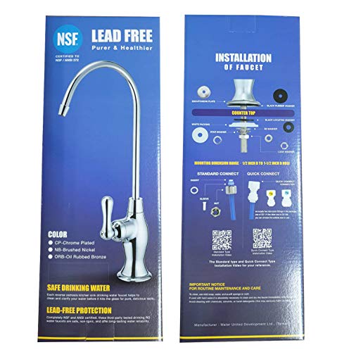 NSF Certification Lead-Free Water Filtration Reverse Osmosis Faucet (Brushed Nickel) Advanced RO Tap for Drinking, Kitchen Sink Cooking, Cleaning | Safe, Healthier