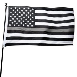 danf thin gray silver line law enforcement correctional corrections guards officers 3x5 feet flag with grommets
