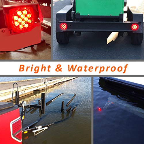 CZC AUTO 12V LED Submersible Left and Right Trailer Lights Stop Tail Turn Signal Lights for Under 80 Inch Boat Trailer Truck RV Marine-Replacement for Your Incandescent Bulb Units