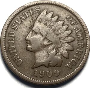 1909 p indian head cent penny seller very good