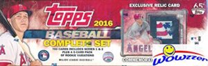 wowzzer 2016 topps mlb baseball exclusive massive 706 card mike trout stamp relic complete factory set with 5 rookie variation cards including 2corey seager rc's! includes all cards from series 1&2!