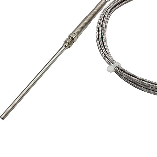 T-PRO K-Type Thermocouple Temperature Sensors 2M/6.6Ft Wire，Stainless Steel Probe (Probe Length 100mm)