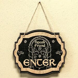 Speak Friend and Enter - Black Door Sign