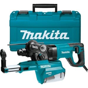 makita hr2661 1" avt rotary hammer, accepts sds-plus bits, w/hepa dust extractor (d-handle), blue