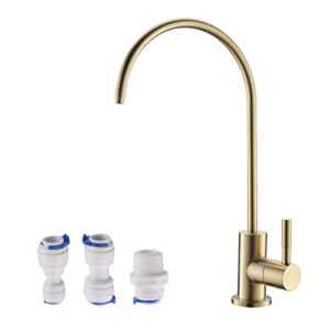 Havin Gold Drinking Water Faucet,Brushed Gold Reverse Osmosis Faucet,Water Filter Faucet for Kitchen Sink Use,Beverage Faucet,Lead-Free Stainless Steel(Brushed Gold)