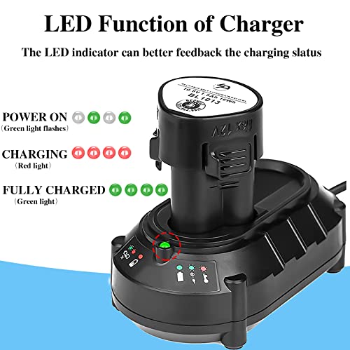 laipuduo Li-ion Battery Charger for Makita BL1013 BL1014 10.8V-12V Lithium-ion Batteries DC10WA Electrical Drill Screwdriver Tools Power Supply Charger with US Standard Plug