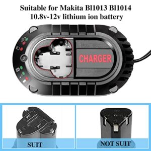 laipuduo Li-ion Battery Charger for Makita BL1013 BL1014 10.8V-12V Lithium-ion Batteries DC10WA Electrical Drill Screwdriver Tools Power Supply Charger with US Standard Plug