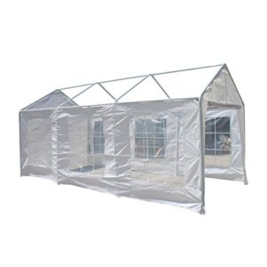 aleko sidewalls for cp1020 outdoor event carport garage canopy shelter tent - 10 x 20 x 8.5 feet - white