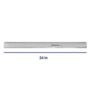 Pacific Arc 24 Inch Ruler Clear Plastic, Graduations in Inches and Centimeters