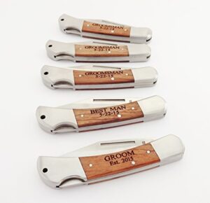 personalized pocket knife laser engraving included in price 4 1/2" folded with 3" blade
