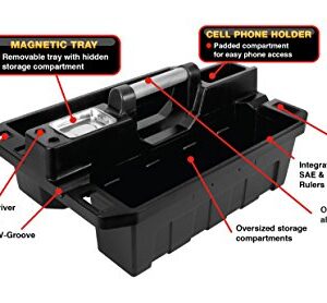 Performance Tool W88995 Portable Supply Caddy and Magnetic Utility Tool Tray,Black