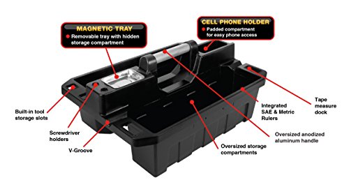 Performance Tool W88995 Portable Supply Caddy and Magnetic Utility Tool Tray,Black