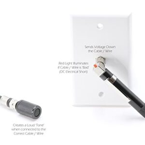 Coaxial (Coax) Pocket Continuity Tester (Tracer) with Voltage Toner (Sound) and Barrel Connector Bundle, for Testing, Labeling, and Identifying coaxial Lines - Pocket Toner