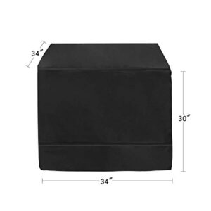 Stanbroil 34" Square Fire Pit Table Cover / Air Conditioner Cover / Furniture Cover - Heavy Duty Weather Resistant 600D Patio Fireplace Cover , Black