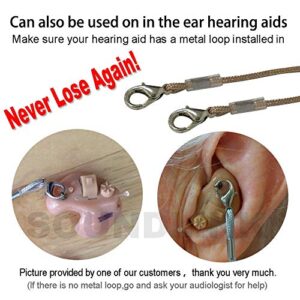 Hearing Aids Clip for Adults Seniors - Portable Hang Rope Anti-lost Rope Security Clip Fixation Cord Protection Rope for Hearing Amplifiers